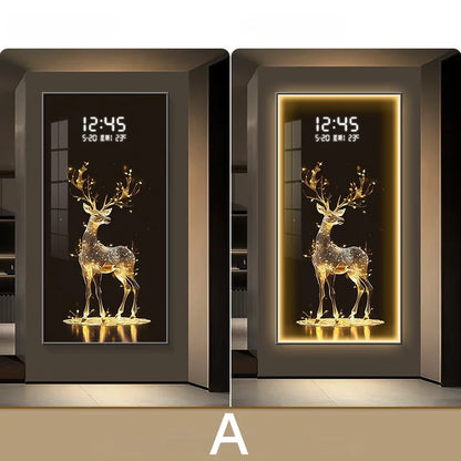 Elk Modern LED Clock Wall Mural Bedroom Corridor Decor