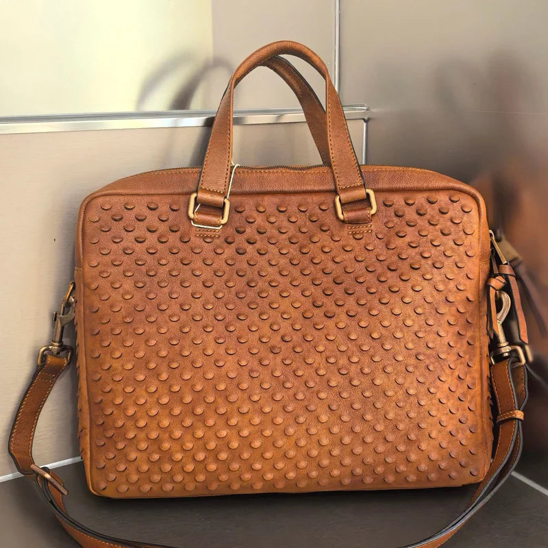 Herren Umhängetasche Mode Crazy Horse Leder Aktentasche Business Handtasche
