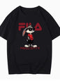 Neues modisches bedrucktes trendiges T-Shirt mit lockerer Buchstaben für Paare, Rundhalsausschnitt, lässige und vielseitige Halbarme