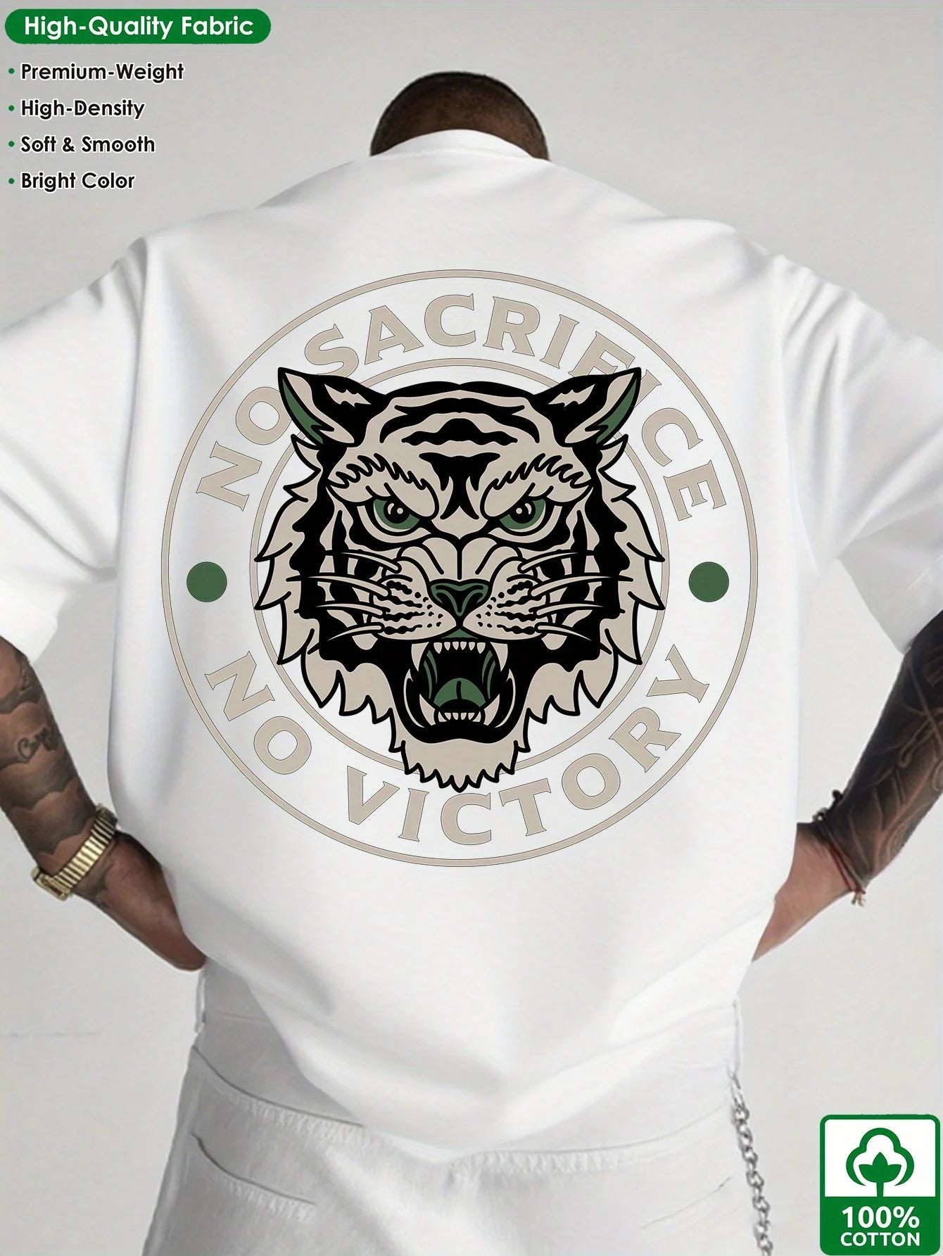 Retro Tiger Trendy Print 100% Baumwolle Herren Damen T-Shirt Sommer Herbst Täglich Outdoor Sport Party Lässig Locker Straße Kurzarm