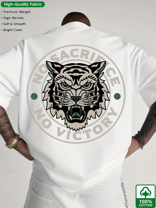 Retro Tiger Print 100% Cotton T-Shirt Unisex
