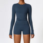 2PCS Yoga Set Women Gym Clothing Fitness Workout Set Sportswear Female Long Sleeve Crop Top High Waist Leggings Sports Suits