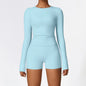2PCS Yoga Set Women Gym Clothing Fitness Workout Set Sportswear Female Long Sleeve Crop Top High Waist Leggings Sports Suits