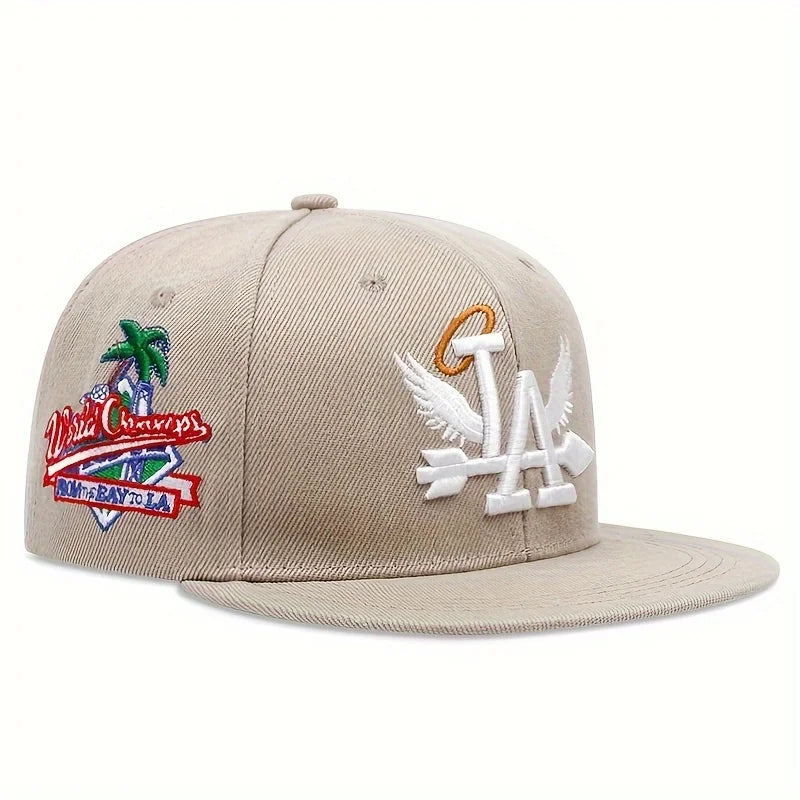 Fashion Unisex LA Embroidery Baseball Caps Los Angeles Snapback Hat Angel Wings Hip Hop Caps Outdoor Adjustable Casual Sun Hats