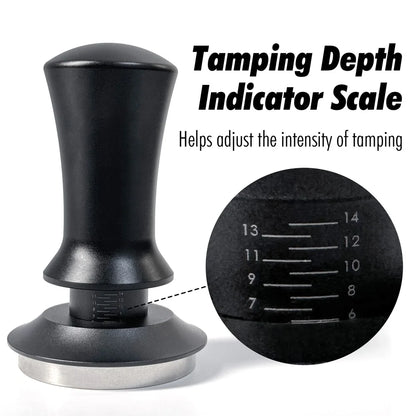 Kaffeetamper 58mm 54mm 51mm Ripple Base Leveling Konstanter Druck Kalibrierte Federbelastete Barista Werkzeuge Espresso Zubehör