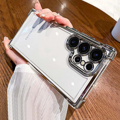 Luxury Plating Clear Case Samsung S24 S25 S23 | Shockproof