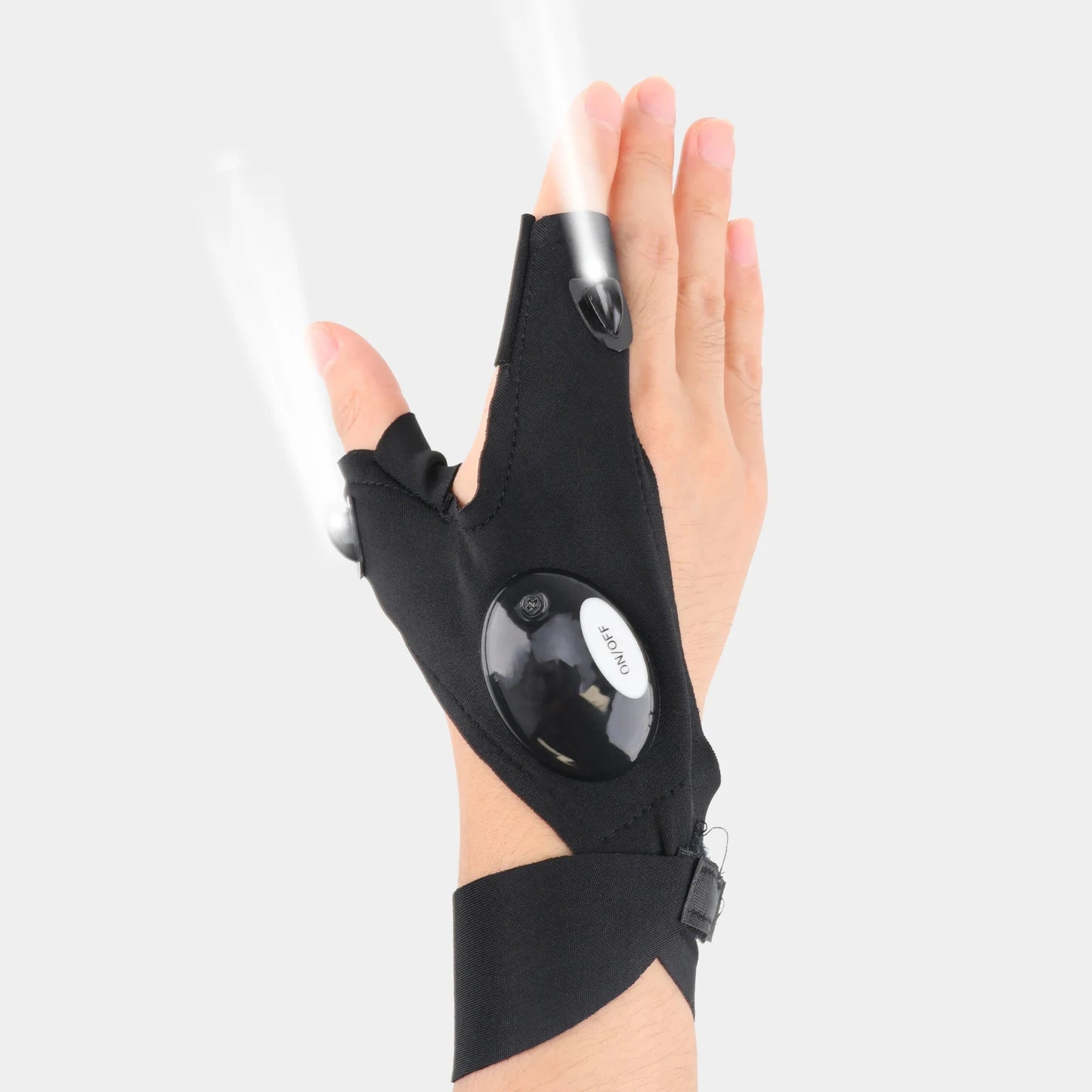 LED-Halbfingerhandschuh für Herren Damen Outdoor Wasserdicht Nachtangeln Köder Radfahren Laufen Taschenlampe Robuste fingerlose Handschuhe