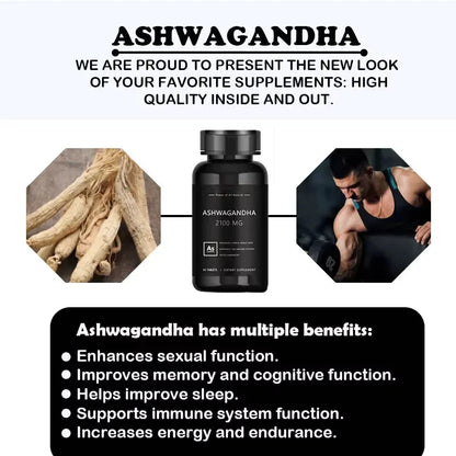 Organic Ashwagandha Tablet 100% Pure Himalaya Hormone Balance 85+Trace Mineral Original Supplement for Men Performance E-rection
