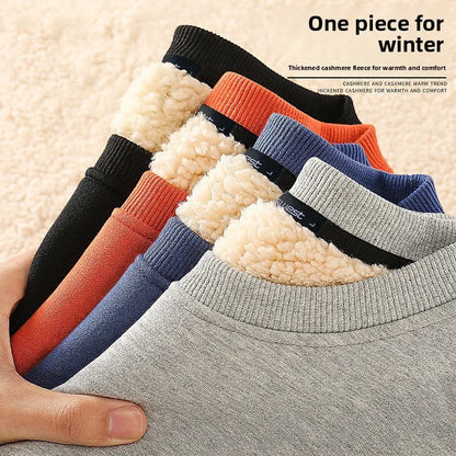 Lamb Velvet Hoodie Men's Thiened Fce round Ne Casual Versatile Teenage Warm Top Lamb Velvet Jaet Winter Faion
