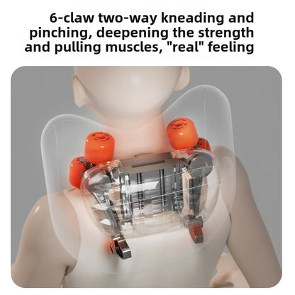 Elektrisches Trapezius-Massagekissen für Nacken und Schultern, kabelloser Auto- und Heim-Massager mit Wärme für Taille, Beine, zervikale Shiatsu-Knetmassage