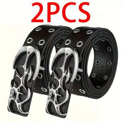 New Stylish Y2K Hollow PU Leather Fashion Punk Belt For Men Women-Trendy Accessory For Gift Giving，Neutral Waist Belts Plus Size