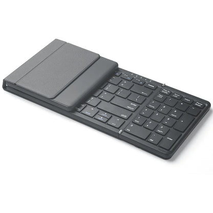 Foldable Bluetooth Keyboard with Leather Case Rechargeable