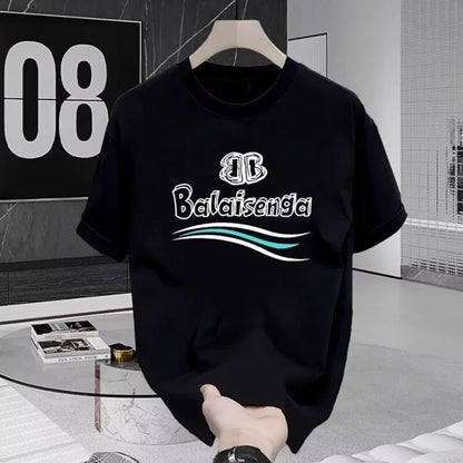 2025 Amerikanisches kurzärmeliges Sommer-T-Shirt aus schwerer Baumwolle für Herren und Damen, leger, trendige Markenbedruckung, lockerer Rundhals