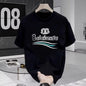2025 Amerikanisches kurzärmeliges Sommer-T-Shirt aus schwerer Baumwolle für Herren und Damen, leger, trendige Markenbedruckung, lockerer Rundhals