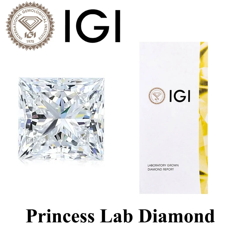 IGI Lab Diamond 1-5CT DEF VS-VVS Pear Heart Emerald Radiant Cushion IGI GIA Certificate White Grown Stone