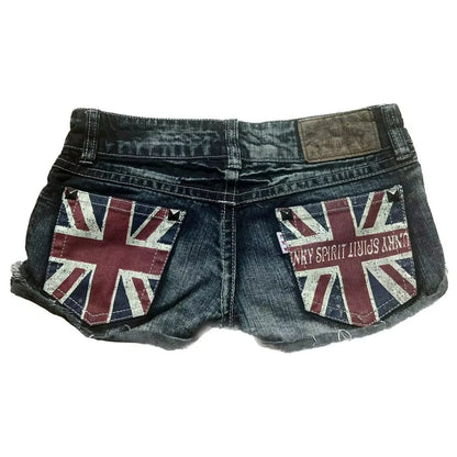 Amerikanische Retro Gothic Damen Denim Shorts Muster Stickerei Loose Unisex Shorts Y2K Printing Korean Casual Fashion Paar Shorts