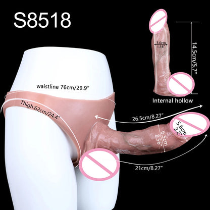 SXXY Silikon Unterhosen & Boxershorts mit Penishülle Männlicher Masturbator Strap-on Hohl Dildo Sexspielzeug für Männer Frauen