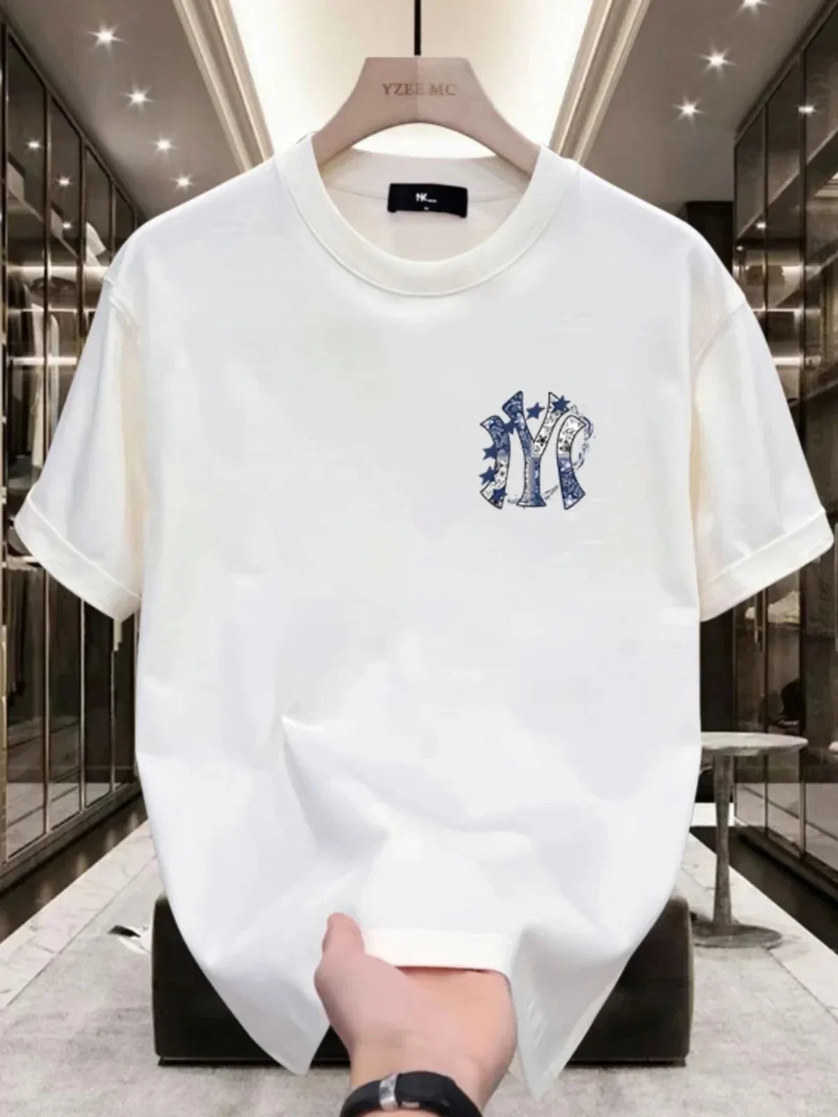 Sommer hochwertiges Herren Street Harajuku Mode T-Shirt mit Aufdruck 100% Baumwolle Freizeit Outdoor lockeres Rundhals-T-Shirt