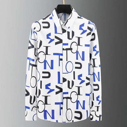 Teglex Men's Slim Lapel Long Sleeve Shirt 6XL