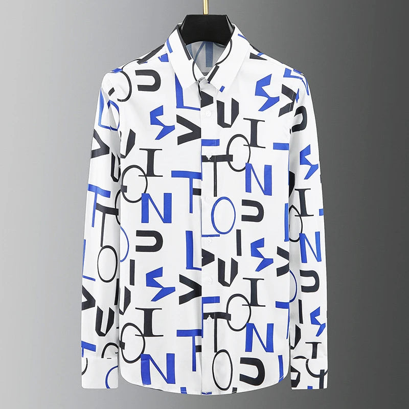 Teglex Men's Slim Lapel Long Sleeve Shirt 6XL
