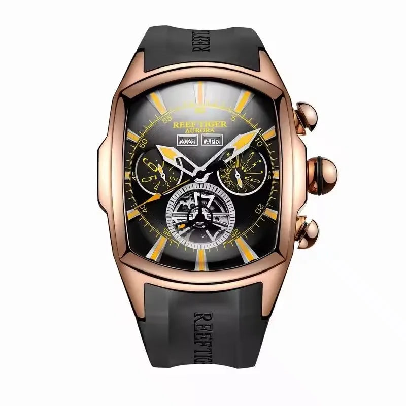 Reef Tiger Tourbillon Automatic Watch – Wine Barrel