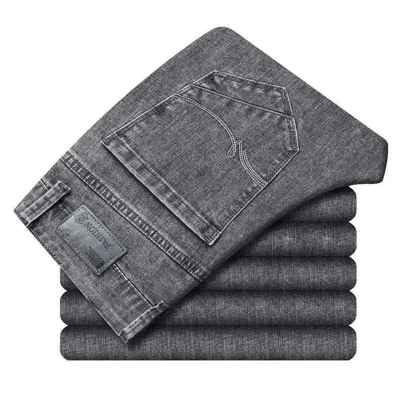 Men's Cotton Stretch Jeans – Slim Straight Lightweight