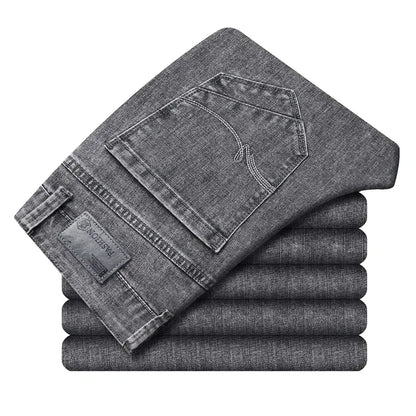 Men's Cotton Stretch Jeans – Slim Straight Lightweight