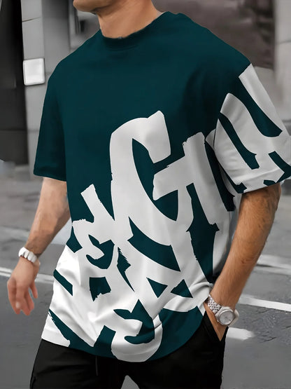 2025 Neuer Sommer personalisierter Buchstaben-Print Bequemes und atmungsaktives Rundhals-T-Shirt Outdoor High Street Top