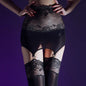 High Waist Bodycon Dress Lace Garter Silk Stockings