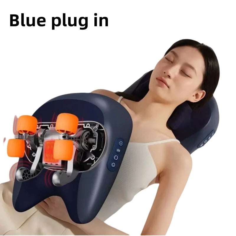 3D Shiatsu Kneading Massage Cushion – Wireless Heated Pillow for Neck, Waist, Leg & Cervical Relief