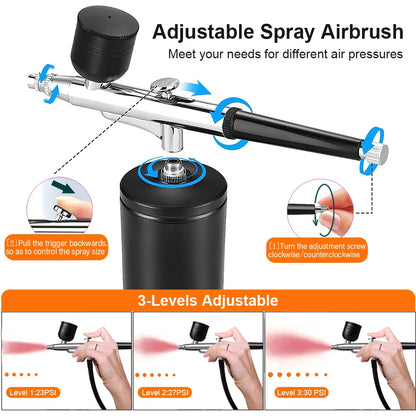 Airbrush Nail Art Painting Kit with Compressor Mini Airbrush for Nail Art Cake Painting Portable Hand Sprayer Gun Airbrush Nail