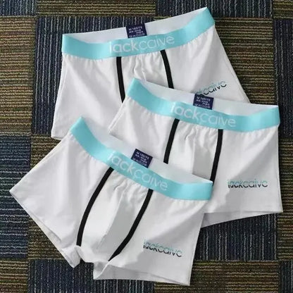3Pcs Men's Cotton Boxer Briefs Breathable Printed M-3XL