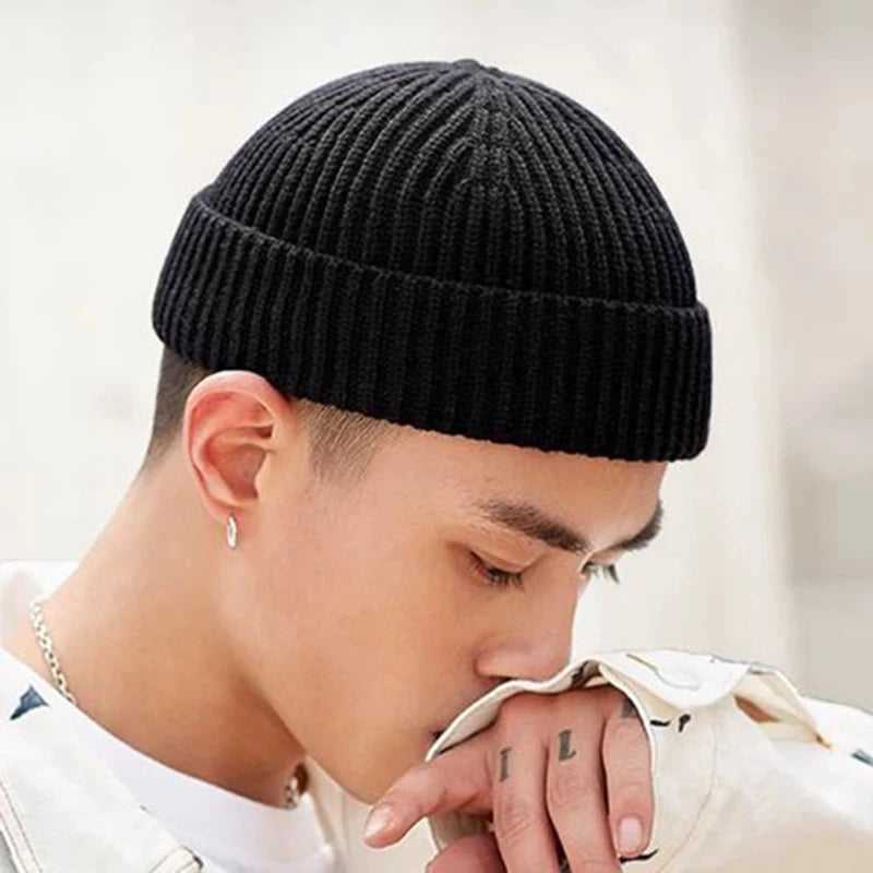 Rimiut Strickmütze für Herren & Damen Mützen Wolle Mode Einfache Warme Mütze Beanies Einfarbig Herbst Winter Mütze Trendiger Stil