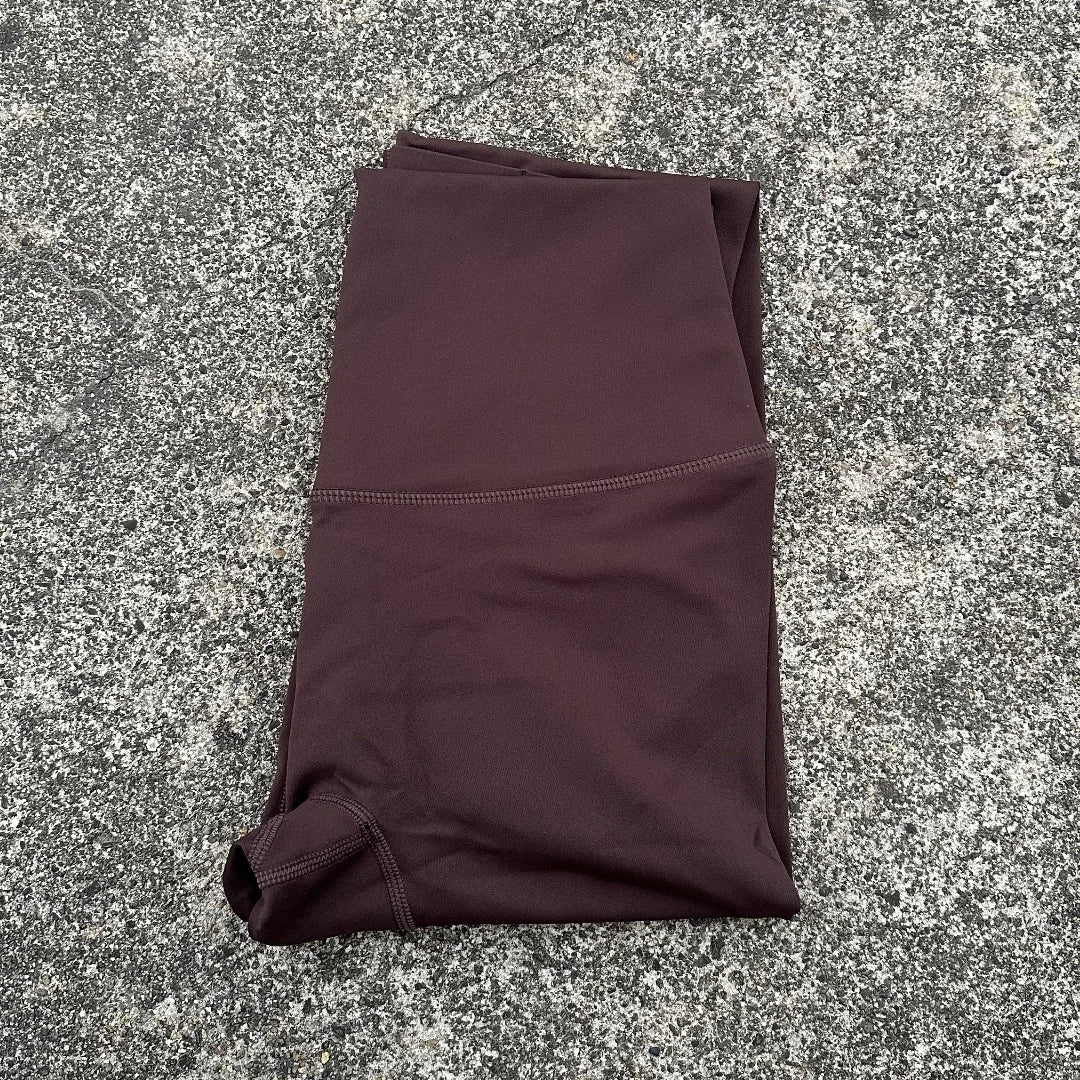 Einfarbige Rückentasche Hohe Taille Yoga Leggings Damen Sport Cropped Pants Butterweiche Athletik Gym Umfassendes Training Joggen