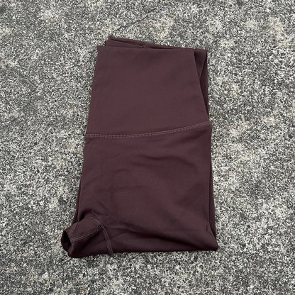 Einfarbige Rückentasche Hohe Taille Yoga Leggings Damen Sport Cropped Pants Butterweiche Athletik Gym Umfassendes Training Joggen
