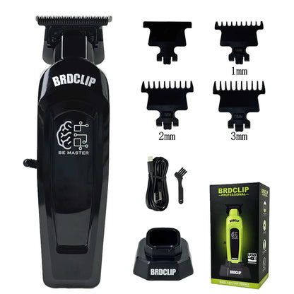 BRDCLIP Professioneller elektrischer Haarschneider BRD 107 Haarschneidemaschine für Männer 8000 U/min mit Basis 2000 mAh Barber Shop Graviermaschine