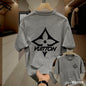 Cotton Lovers Print Round Neck Short Sleeve T-Shirt