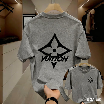 Cotton Lovers Print Round Neck Short Sleeve T-Shirt