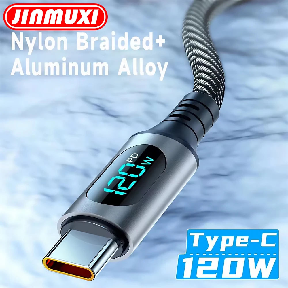120W USB-C Fast Charge Cable with LED Display | 1m & 2m