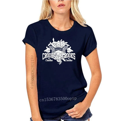 New Crooks Castles Logo Black T Shirt Herren Damen Unisex Tumblr Tee Sleeve Harajuku Tops