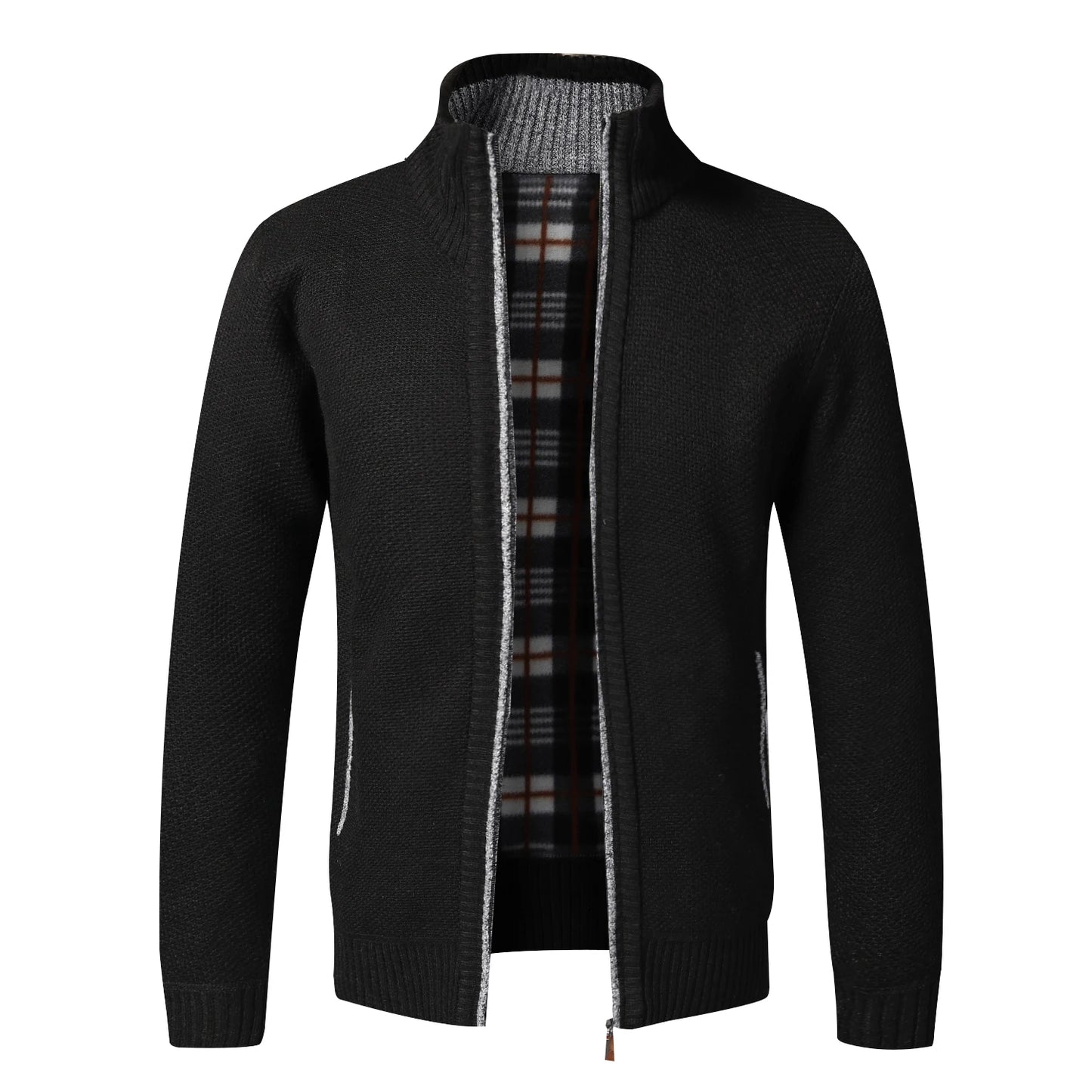 Autumn Winter Warm Cardigan Men Fleece Sweaters Full Zip Jackets Slim Fit Luxury Brand Knitted Sweater Coat American Jersey