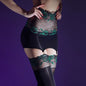 High Waist Bodycon Dress Lace Garter Silk Stockings