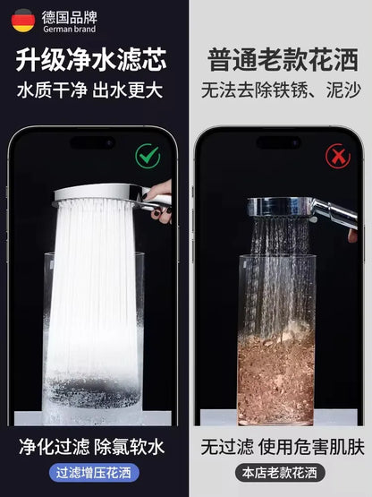150MM Big Panel 3 Modes Pressure Boost Shower Head With Filter Adjustable Spray Nozzle Massage Shower Faucet Bathroom Accessorie