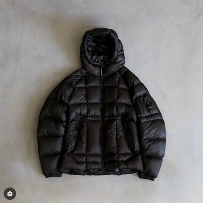 Neue winddichte Thermo-Daunenjacke – Kapuzenmantel für Paare mit Flanellfutter, langer Winterparka für Herren und Damen