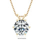 RAPRGOLD Certified 0.5-5ct Moissanite Pendant Necklaces S925 Sterling Silver Solitaire Necklace Chains For Women Jewellry Gifts