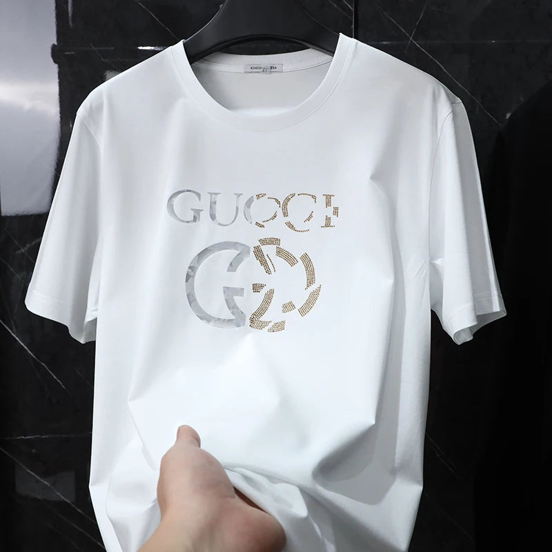 2025 neue heiße Sommer Luxusmarke Designer-Druck Amerikanischer Stil Kurzarm Premium Baumwolle Unisex T-Shirt High End Mode