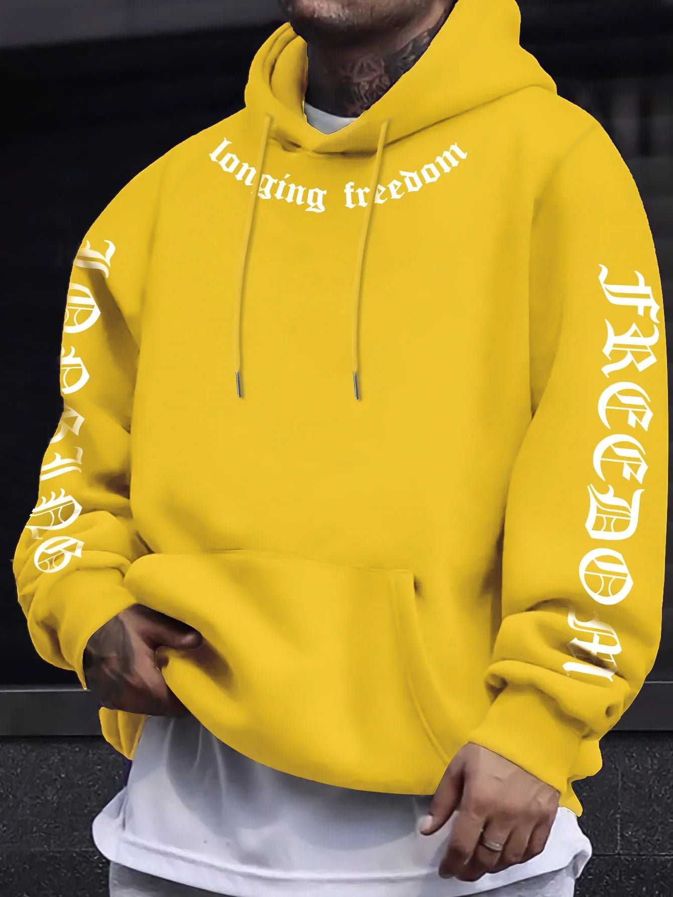 The 2025 autumn new men's hoodie is a casual and fashionable outdoor simple men's wear with letter prints