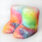 Women's Winter Snow Boots Outdoor Luxury Furry Faux Fox Fur Boots Woman Plush Warm Platform Shoes New Fashion Bottes Big Size 46