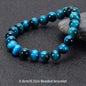 1 Stück 6/8/10mm Minimalistisches blaues Tigerauge-Steinperlenarmband Naturstein runde Perlenarmband zur täglichen Dekoration