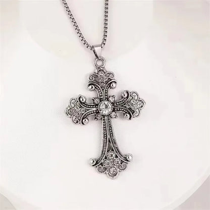 European And American Fashion Personality Retro Gothic Cross Necklace For Men And Women Street Hip-Hop Trendsetters Versatile Pe